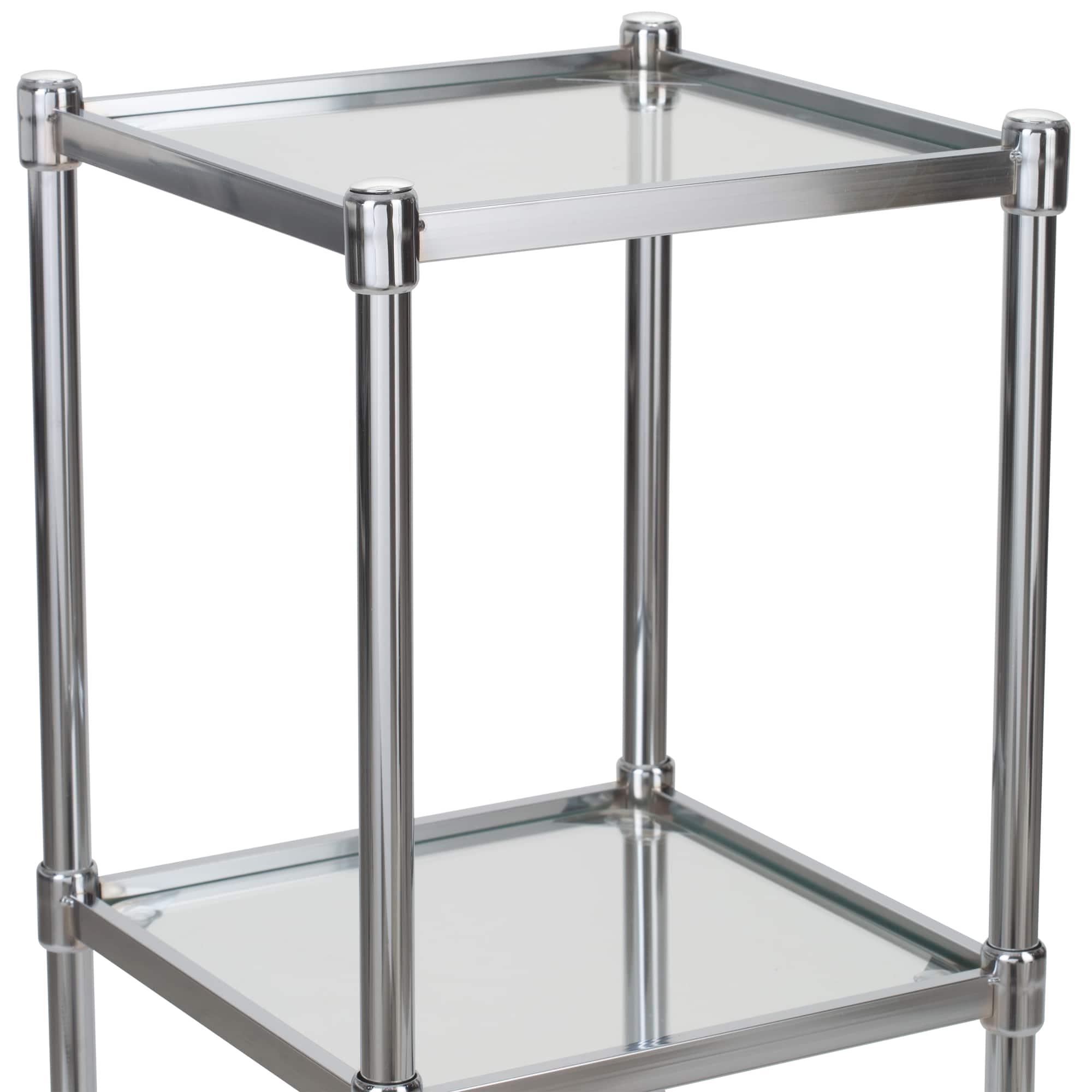 Organize It All Free Standing 4-Tier Glass Shelf Tower